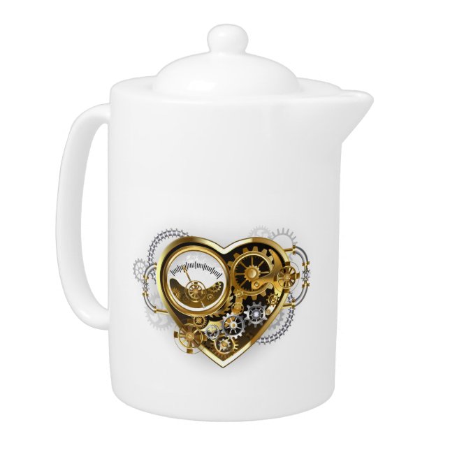 Steampunk Heart with a Manometer Teapot (Left)