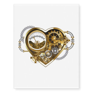 Steampunk Heart with a Manometer Temporary Tattoos