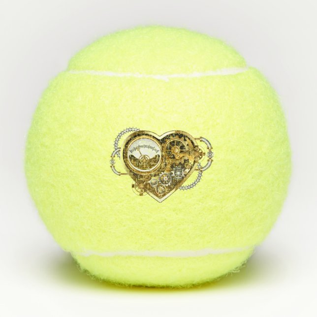 Steampunk Heart with a Manometer Tennis Balls (Front)