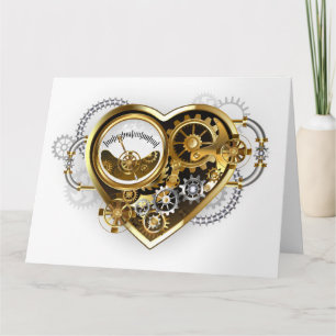 Steampunk Heart with a Manometer Thank You Card