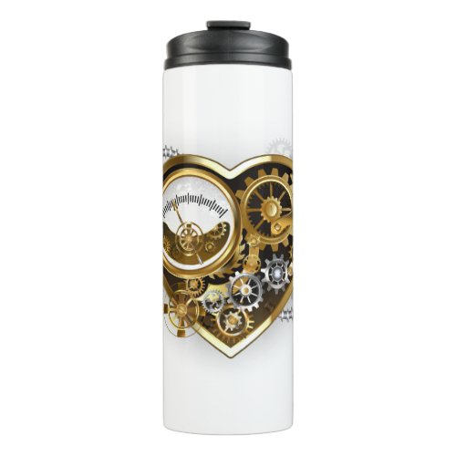 Steampunk Heart with a Manometer Thermal Tumbler