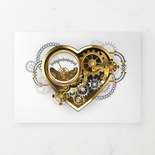 Steampunk Heart with a Manometer Tri-Fold Program (Cover)