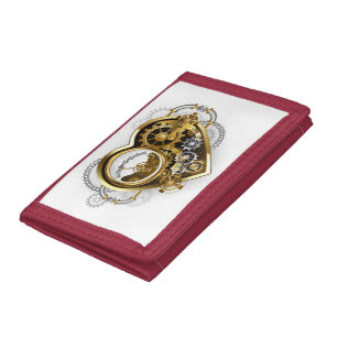 Steampunk Heart with a Manometer Tri-fold Wallet