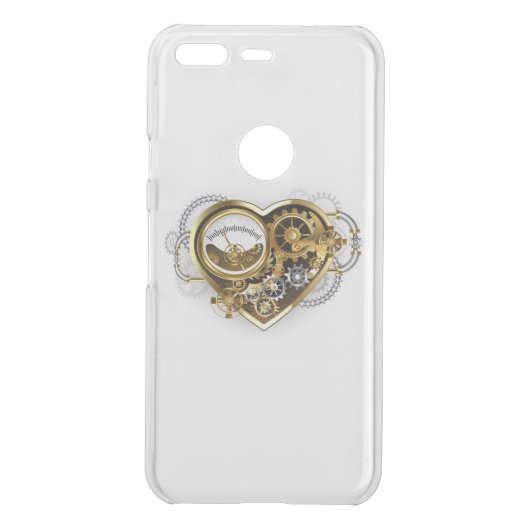 Steampunk Heart with a Manometer Uncommon Google Pixel Case (Back)