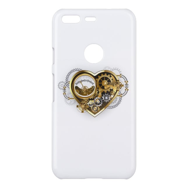 Steampunk Heart with a Manometer Uncommon Google Pixel Case (Back)