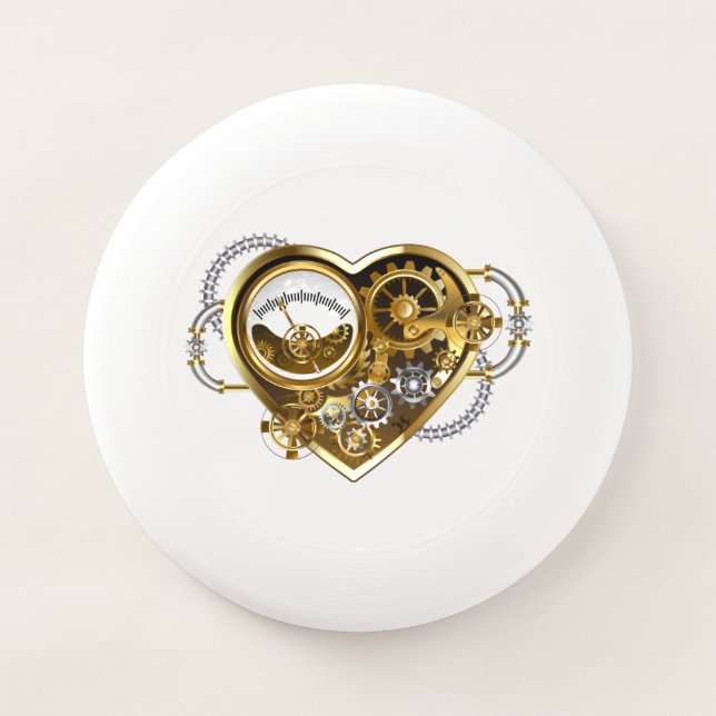 Steampunk Heart with a Manometer Wham-O Frisbee (Front)