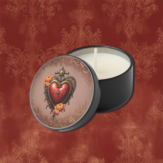 Steampunk Heart with Flowers.  Mini Candle Favors (Creator Uploaded)