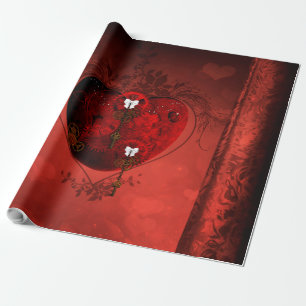 Steampunk heart wrapping paper