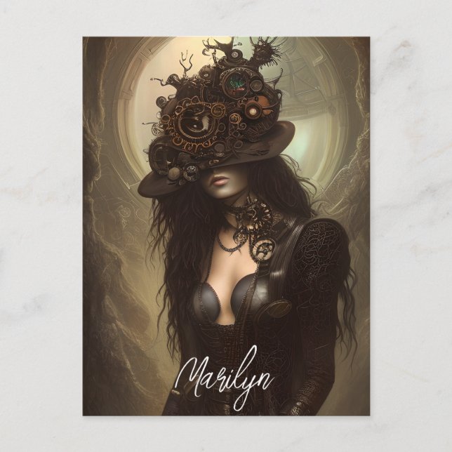 Steampunk Hide Your Eyes Original Artwork   Postcard (Front)