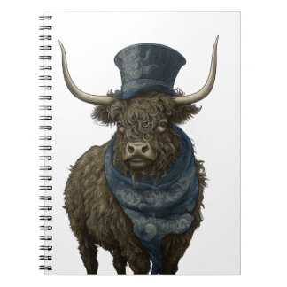Steampunk Highland Cow  Notebook