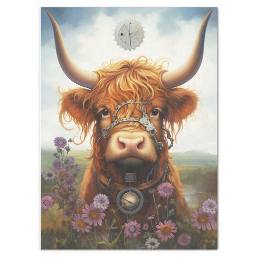 Steampunk Highland Cow Tissue Paper