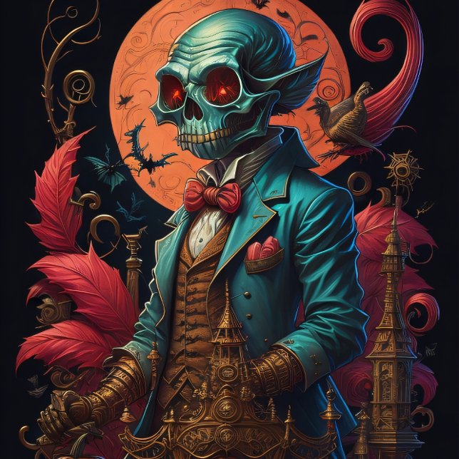 Steampunk Holloween Ghoul with pumpkin patch  Tissue Paper (Creator Uploaded)