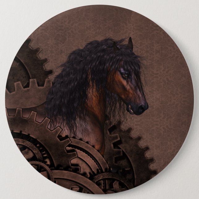 Steampunk Horse Button (Front)