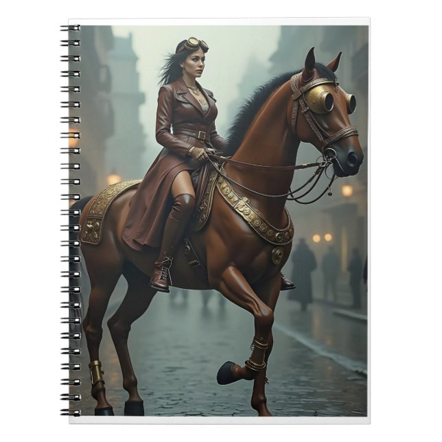 Steampunk Horse with Rider Notebook (Front)