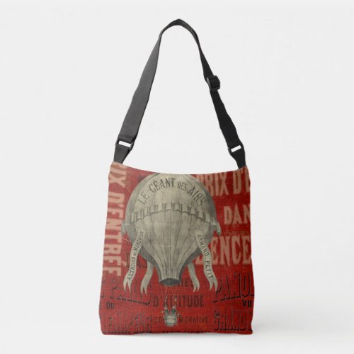 Steampunk Hot Air Ballon Ride Graphic Fonts Crossbody Bag