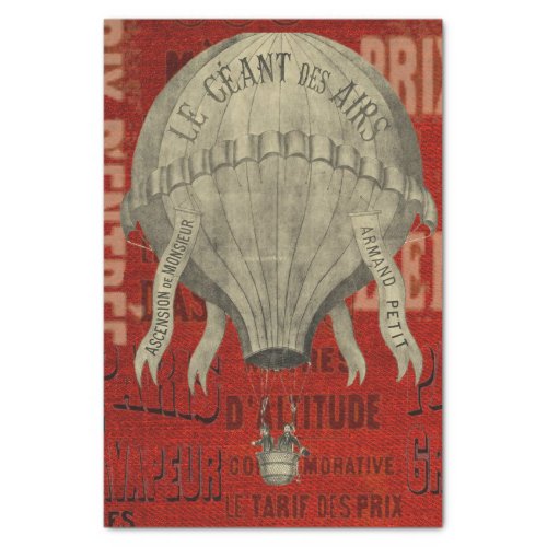 Steampunk Hot Air Ballon Ride Graphic Fonts Tissue Paper
