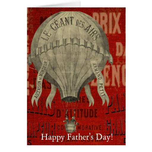 Steampunk Hot Air Ballon Ride Happy Father's Day Card
