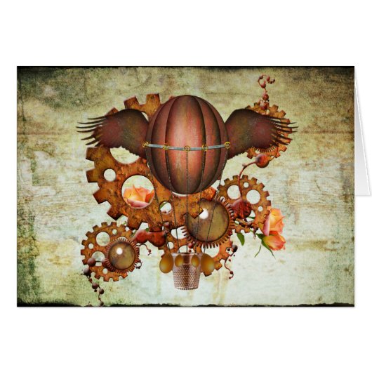 Steampunk Hot Air Balloon Cards (Front Horizontal)
