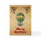 Steampunk Hot Air Balloon Christmas Holiday Card