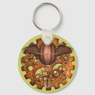 Steampunk Hot Air Balloon Keychain
