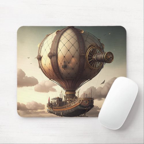 Steampunk Hot Air Balloon Mouse Pad