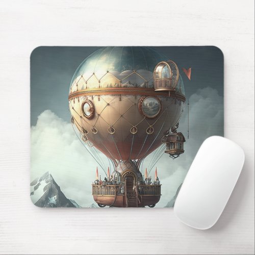 Steampunk Hot Air Balloon Mouse Pad