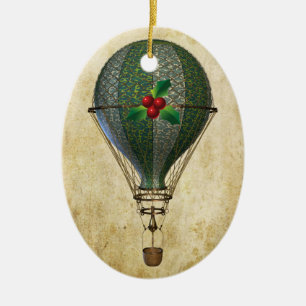 Steampunk Hot Air Balloon Personalized Ornament