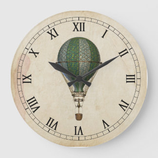 Steampunk Hot Air Balloon Wall Clock