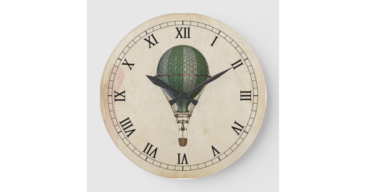 Steampunk Hot Air Balloon Wall Clock | Zazzle