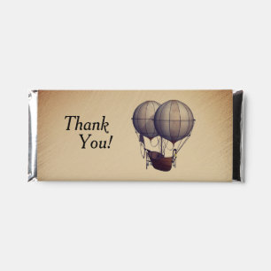 Steampunk Hot Air Balloons Name Date Thank You Hershey Bar Favors