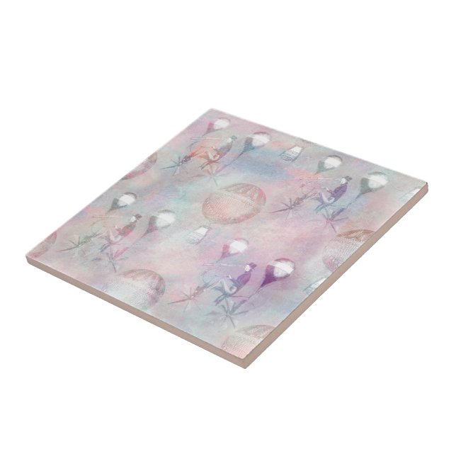 Steampunk Hot Air Balloons | Vintage Feminine Ceramic Tile (Side)