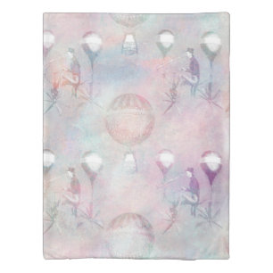 Steampunk Hot Air Balloons   Vintage Feminine Duvet Cover