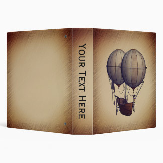 Steampunk Hot Air Balloons with Ship Personal 3 Ring Binder