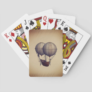 Steampunk Hot Air Balloons with Ship Poker Cards