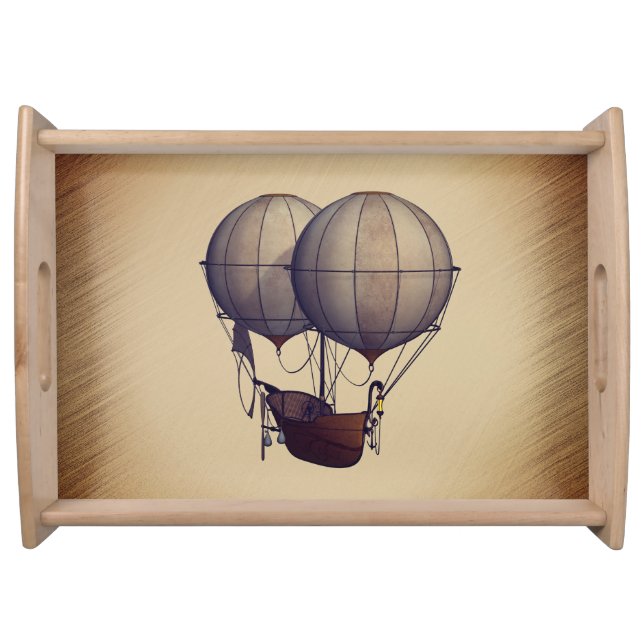 Steampunk Hot Air Balloons with Ship Serving Tray (Front)