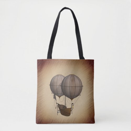 Steampunk Hot Air Balloons with Ship Tote Bag