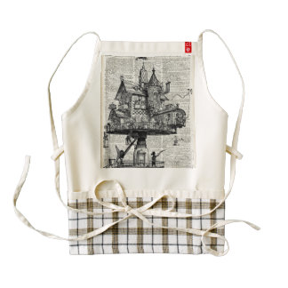 Steampunk house zazzle HEART apron