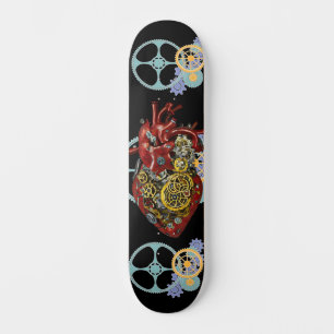 Steampunk Human Heart Anatomy Sci Fi Art Skateboard