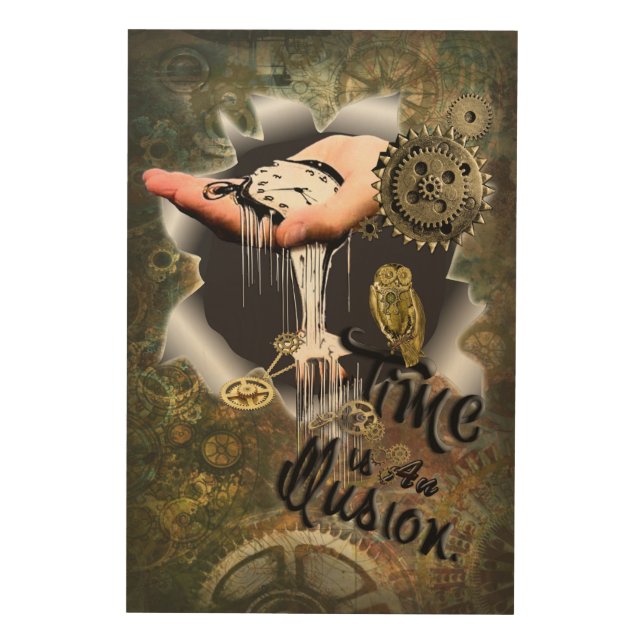 Steampunk-illusion-art Wood Wall Art (Front)