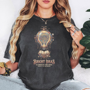 Steampunk Imagination Hot Air Balloon Light Bulb T-Shirt