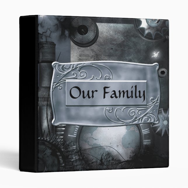 Steampunk In Blue gothic Avery Binder (Front/Spine)