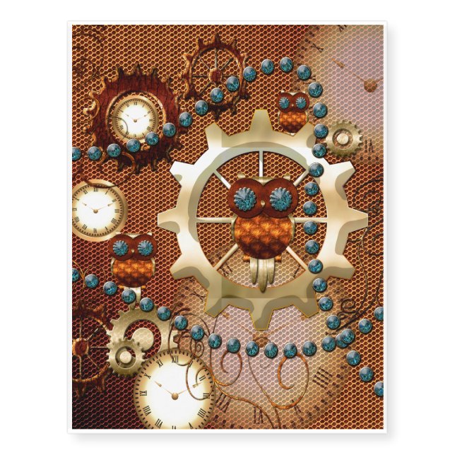 Steampunk in noble design temporary tattoos (Front)