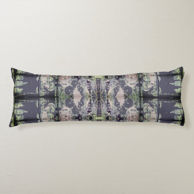 Steampunk Indigo&Lavender Grey Body Pillow (Front)