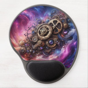 Steampunk Industrial Clockwork Purple and Pink Gel Mouse Pad