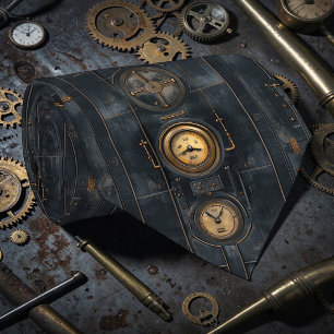 Steampunk Industrial Custom Necktie Tie