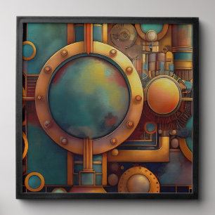 Steampunk Industrial Geometry Art Peel And Stick Photo Tile