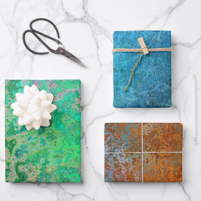 Steampunk Industrial Rust Wrapping Paper Sheets (Front)