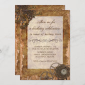 Steampunk Industrial Vintage Birthday Party Invite (Front/Back)