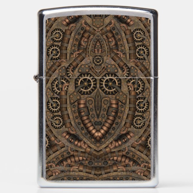 Steampunk Industrial Vintage Clockwork Zippo Lighter (Front)