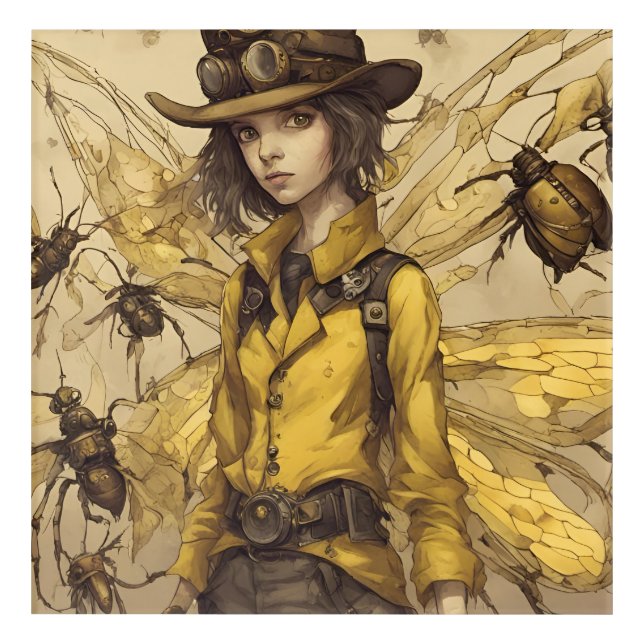 Steampunk Insect Lady Acrylic Print (Front)